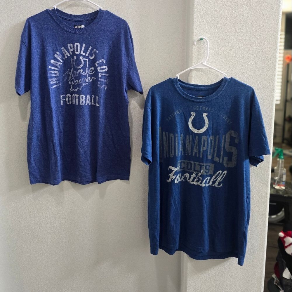 set if 2 NFL Indianapolis Colts football t-shirts size large